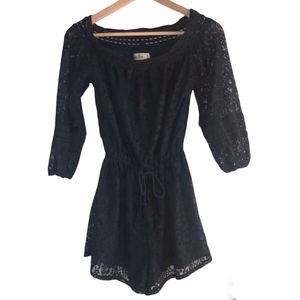 Hollister viscose romper jumpsuit women navy off the shoulder short romper small